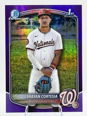 2025 Bowman Chrome Brayan Cortesia Purple #/250 Nationals #BCP-211 1st Rookie