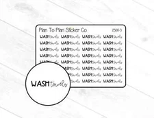 2500-3~~Wash Towels Script Planner Stickers.