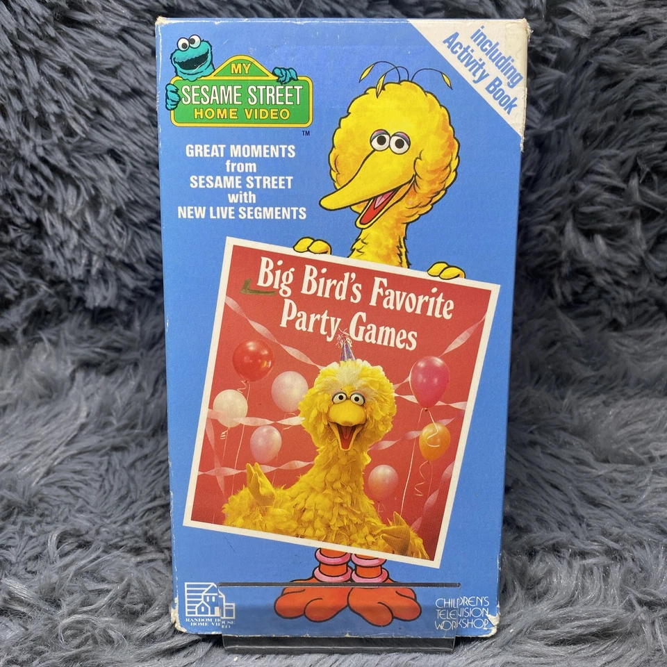 Sesame Street: Big Bird's Favorite Party Games VHS Tape 1988 Rare Cartoon Film Foto 2 de 4