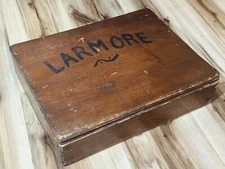 Antique Hand Made Compartmentalized Wooden Chest Box “Larmore” Ditty Box Vintage