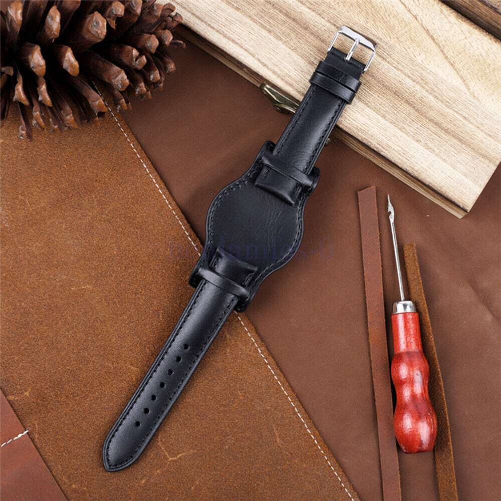 AUS NEW Oil Wax Leather Top Layer Cowhide Watch Strap Universal 18/19/20/21/22mm