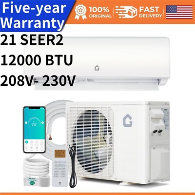   12000 BTU Mini Split Air Conditioner Heat Pump 21 SEER2 230V Installation Ki