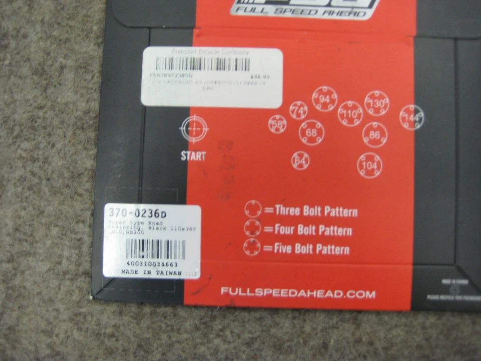 FSA Chainring 36 Tooth 110 BCD N10/C-11 WB238 36t Black Alloy Road - MTB - Image 3 of 3