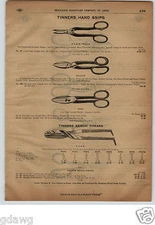 1913 PAPER AD 19 PG Tinner Tinners' Tools Blow Torch Snips Stakes Peck Stow ++