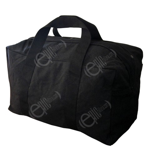 Noir Coton Vol Sac - Holdall Molleton Sac Pendant La Nuit 100% Continuer Bagage - Photo 1 sur 1