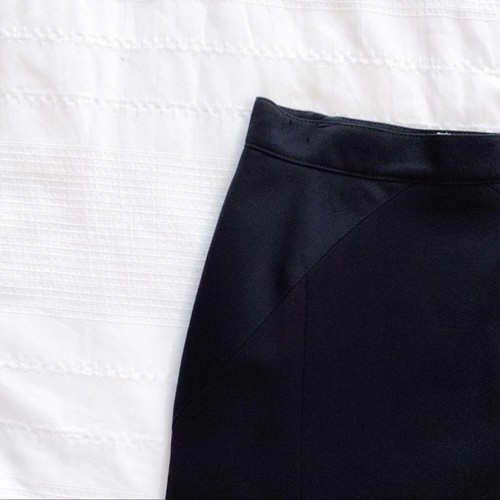 JEAN CLAUDE PARIS DESIGNER VINTAGE BLACK PURE WOOL STRAIGHT MIDI FORMAL SKIRT - Picture 6 of 12