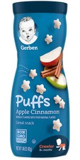 Gerber Graduates Puffs Cereal Snacks- Apple Cinnamon - 1.48 OZ- Pack of 3