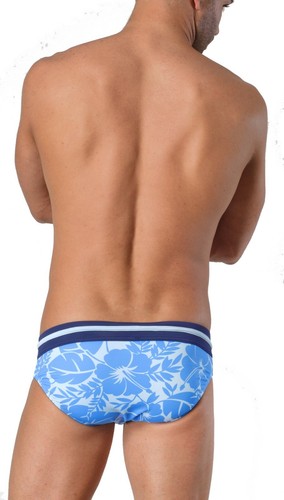 GERONIMO Mens Swimwear Floral Brief Trunks Swimming suit Flowers Flowered - Picture 3 of 5