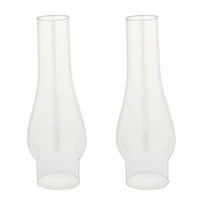 Ciata Lighting Hand blown Clear Glass Chimney (2-5/8''- 10'', Clear - 2 Pack)