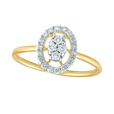 0.15 Ct Round Cut Natural Diamond Ring Yellow Gold 14k Women Jewelry