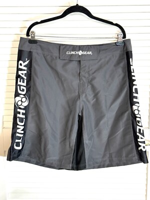 Clinch Gear Shorts Men's 38 Black Gray Boxing Workout Training Gym New