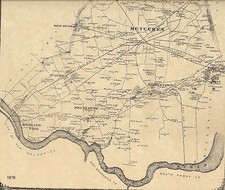 Cartes Metuchen Edison Highland Park Menlo Park NJ 1876 avec noms des propriétaires affichés