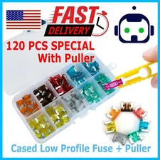 120 PC Low Profile Mini Car Fuse Auto Car Motorcycle SUV Fuses Kit APM ATM