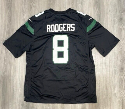 Nike NFL New York Jets Game Jersey Aaron Rodgers #8 Black Men's