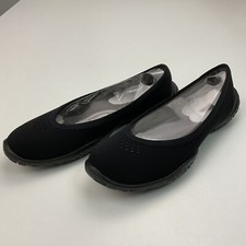 Lissom Flyte Black/Black Soles Slip-On Lightweight Ballet Flats, US 7
