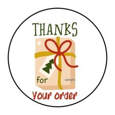 30 THANKS FOR YOUR ORDER CHRISTMAS ENVELOPE SEALS LABELS STICKERS 1.5" ROUND