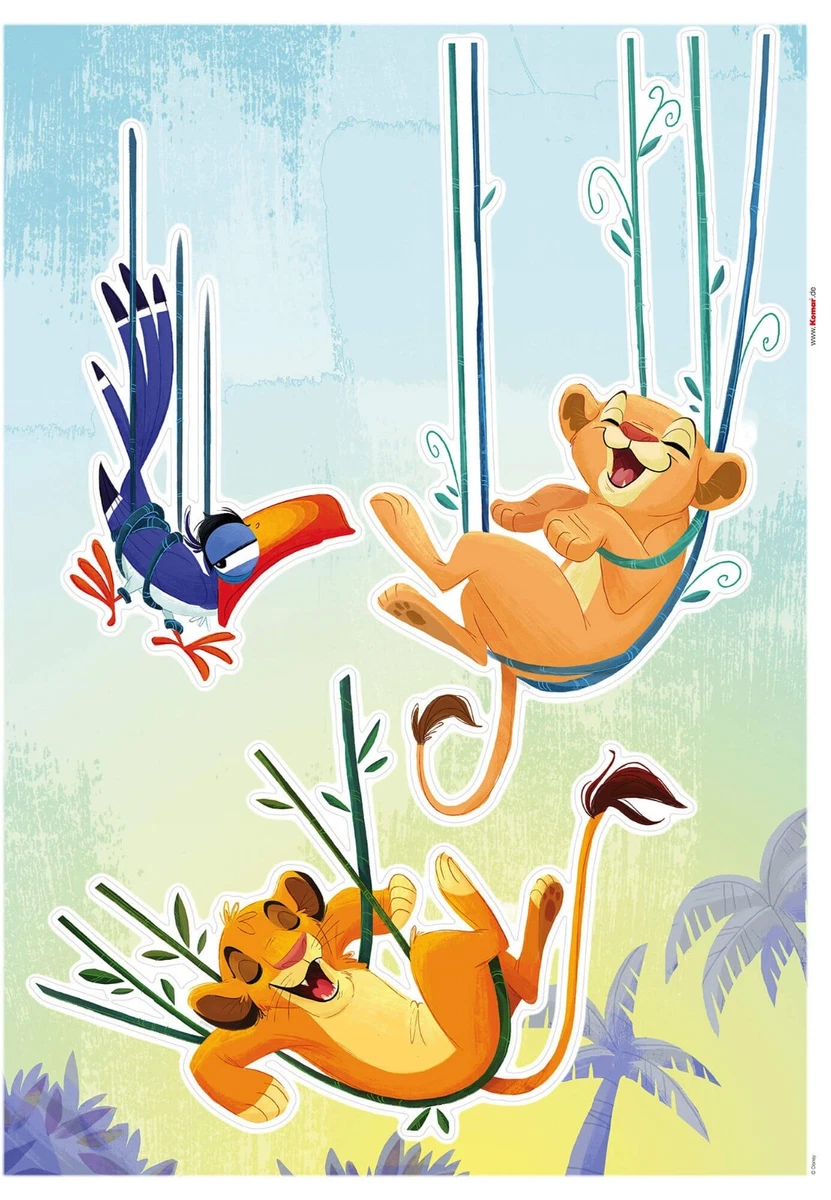 Juego de calcomanías de pared Disney Rey León 50x70 cm Nala y Simba para niños pequeños