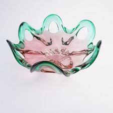 Josef Hospodka große Glas Schale für Chribska 60er 70er Jahre Glass Bowl Vintage