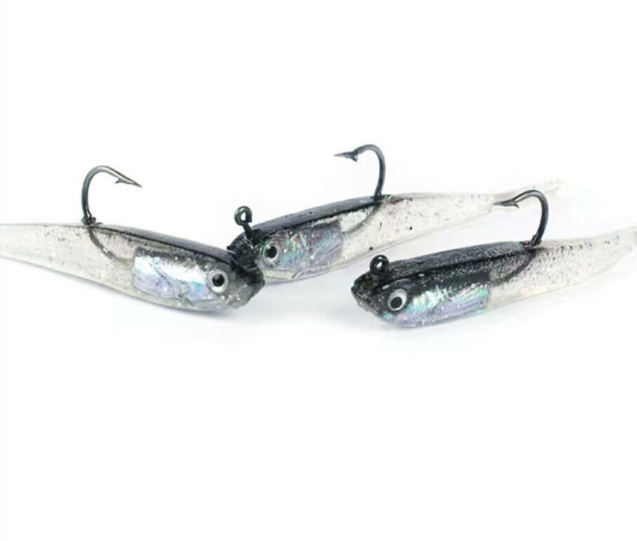 8PCS Jig Hooks Soft Fishing Lures Silicone Worms Fishing Baits Wobblers Swimbait - Image 4