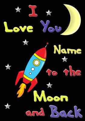 Love U To The Moon & Back PID026 Happy Birthday A5 Personalised Greeting Card 