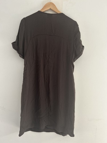 The Ark Dress Size XL short sleeve Tunic Style Damaged Pocket Chocolate Brown - Picture 5 of 10