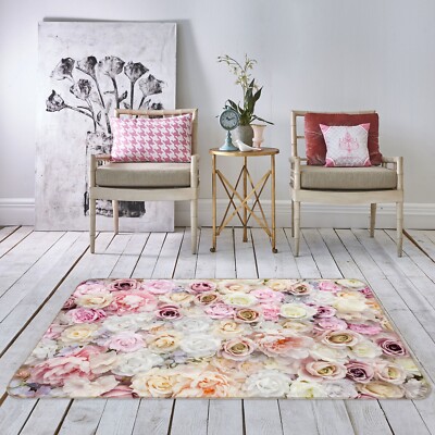 3D Romantic Pink Rose ZHUA2043 Game Non Slip Rug Mat Photo Carpet Amy