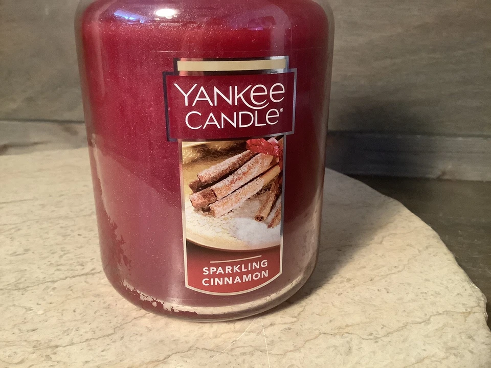 Yankee Candle SPARKLING CINNAMON Tarro Vela 22 Onzas NUEVO HERMOSO Foto 2 de 4