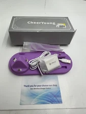 Magnetic Wireless Charging Station 4-in-1 Charger Dock Purple For iPhone