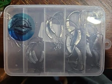 SHUNWEI 25 Pcs/Box Weighted Swimbait Hooks, Weighted Fishing Hooks Saltwater...