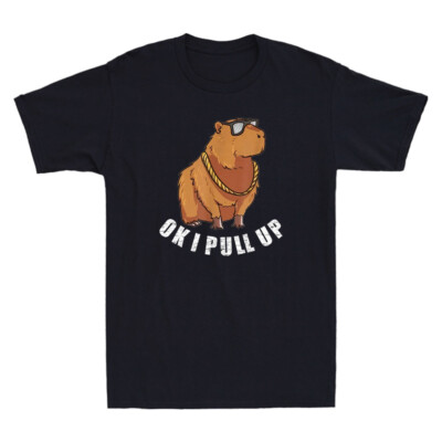 Ok I Pull Up Funny Capybara Glasses Dank Meme Novelty Men's Short Sleeve T-Shirt