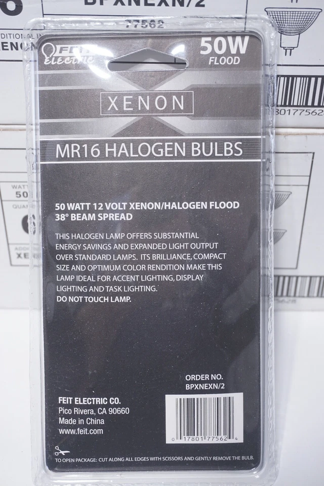 FEIT ELECTRIC 50W FLOOD XENON MR 16 BULBS 12V EXN (6 pcs-2 pack) 12 bulb total - Image 3 of 4