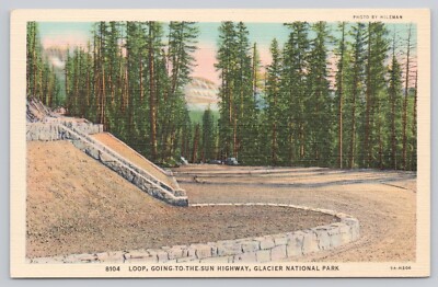 Carte postale vintage du parc national des Glaciers, photo de