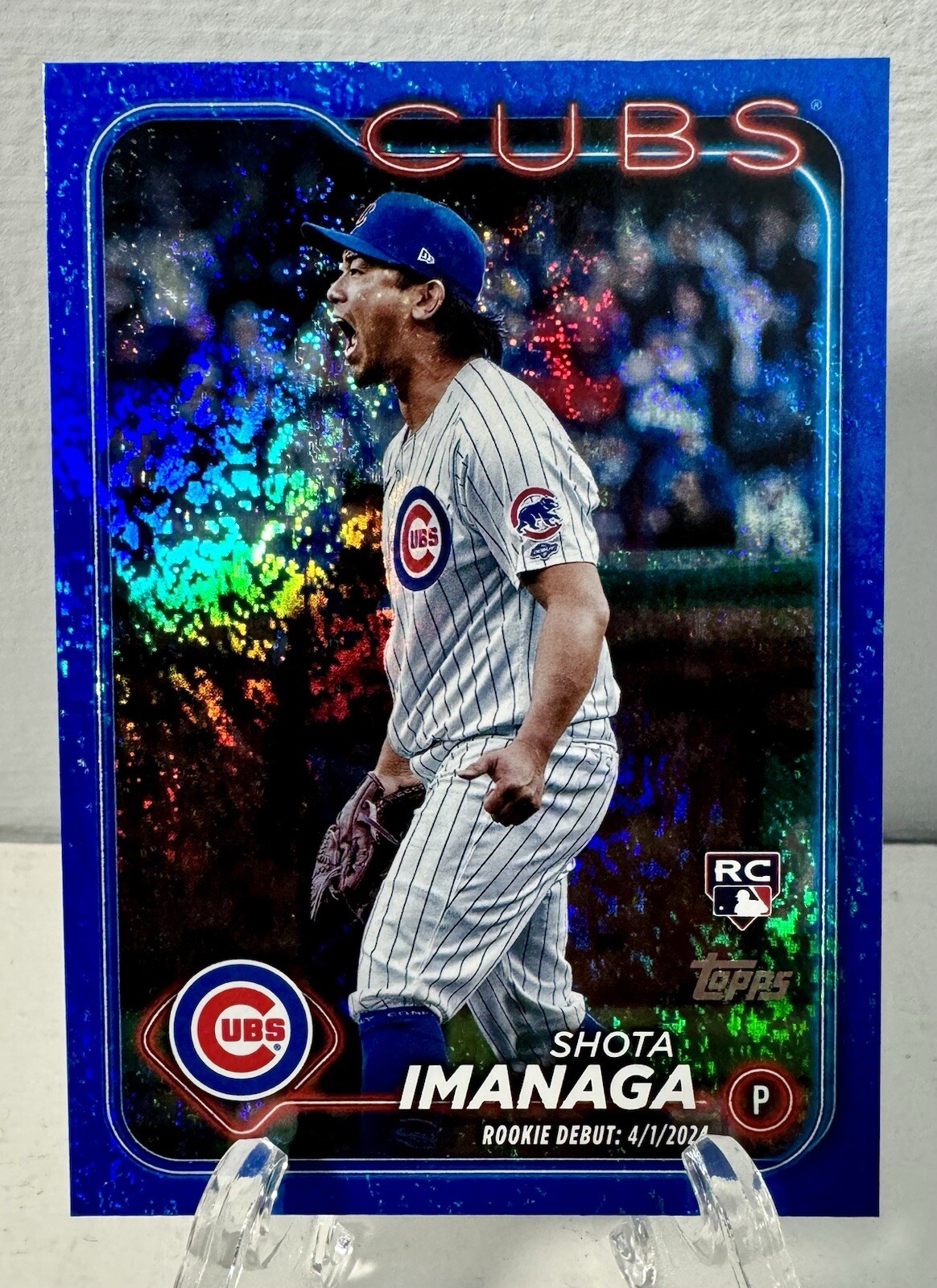 2024 Topps Update Shota Imanaga Rookie Debut Blue Foilboard /999 RC #US281 Cubs