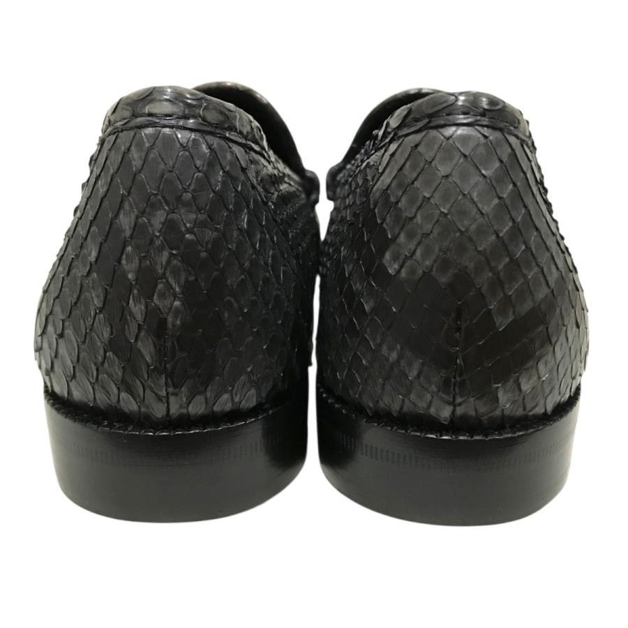 GUCCI Women's Bit Leather Loafers Dress Shoes Size:37/JP:24 Navy 141153K Authen thumbnail 3