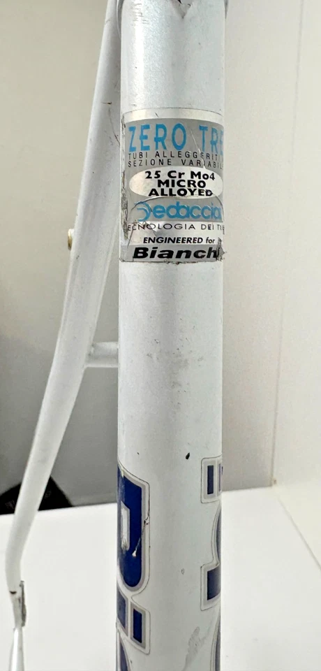 Cuadro/horquilla Campagnolo BB Bianchi Eros 1998 vintage 59 cm C-C con orugas Dedaccia Foto 4 de 4