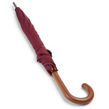 Classic Burgundy Umbrella with Wooden Crook