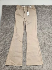 Judy Blue JB88623 Womens Size 13x31 Beige High Waist Flare Leg Pants (32 inseam)