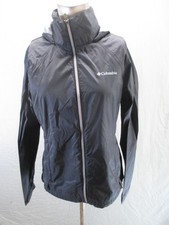 Columbia Size M Womens Black Hooded Windproof Full Zip Outdoor Hiking Jacket 275