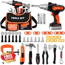 breibowski 38 PCS Kids Tool Set Bag Toy Drill