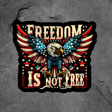 Freedom Sticker Vinyl Decal Eagle Patriotic American Flag Military Art