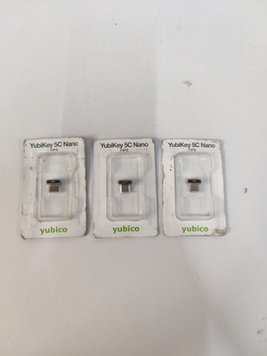 YUBICO YUBIKEY 5C NANO FIPS USB-C PORT LOT OF3