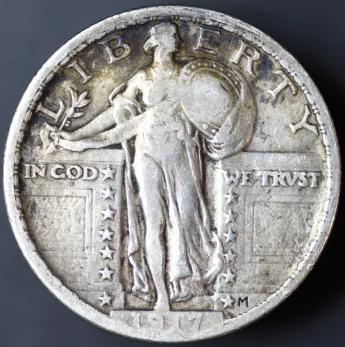 1917-P TYPE II Standing Liberty Quarter VF (#7956)