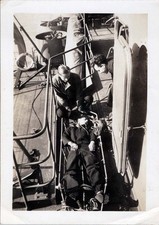 WW2 Photo Navy Sailors Rescuing Wounded On Ship, Vintage Snapshot