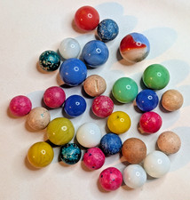 Lot of Various Vintage Marbles Clay solid colors red white blue