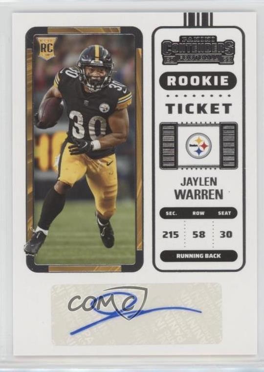2022 Panini Contenders Rookie Ticket Jaylen Warren #286 Rookie Auto RC