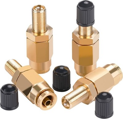 4 PCS 1/4'' Inflation Schrader Valve with Push to Connect for 1/4'' OD Air Line...
