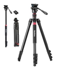 Camera Tripod, 70" Video Tripod with Fluid Head, Aluminum Heavy Duty Tripod w...