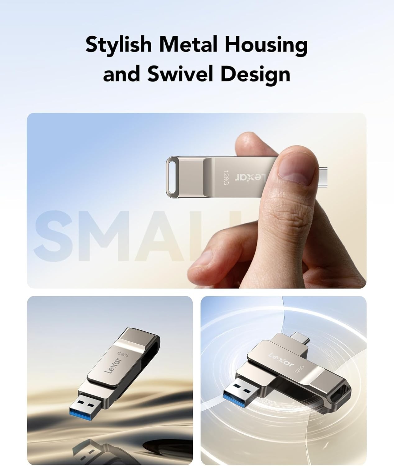 Aes Encryption Usb Drive D40E 128GB Elegant USB Flash Drive - Dual Connectors & Secure AES ...
