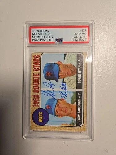 1968 Topps 1968 Rookie Stars Nolan Ryan, Jerry Koosman #177 (RC) Signed PSA 5/10