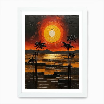 Tropical African Sunset no2 Art Pri Framed Wall Art Poster Canvas Print Picture
